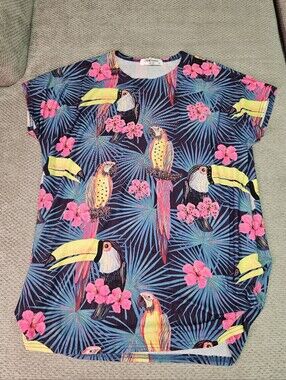 Oversized Tropical Toucan Top, Small